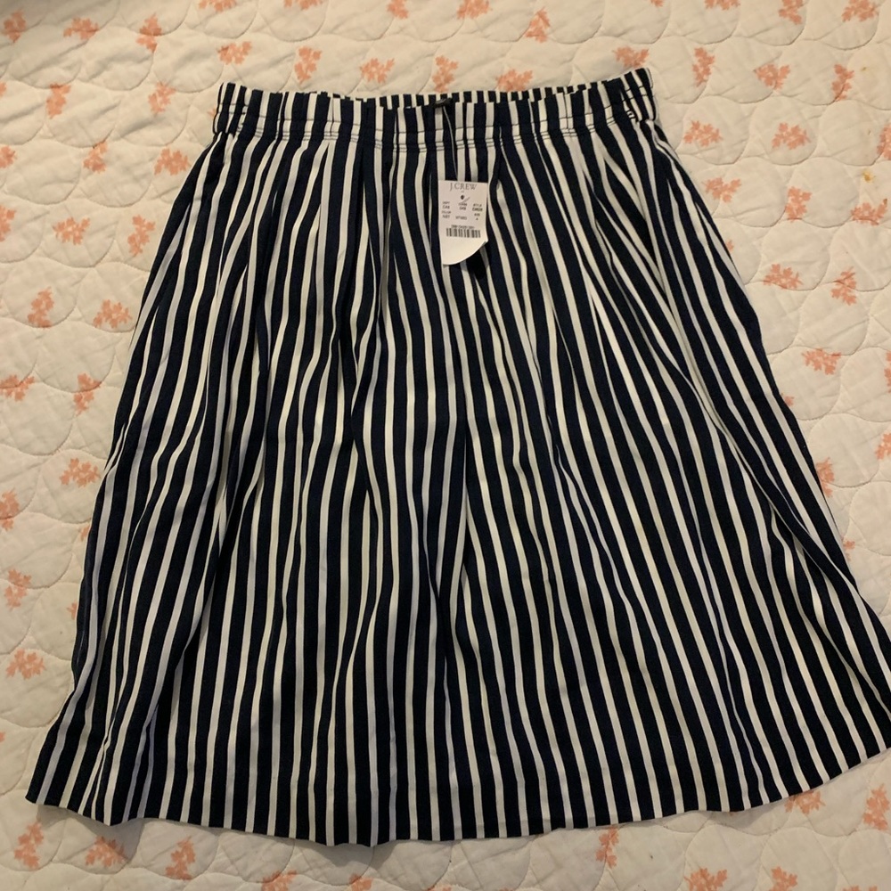 J. Crew mercantile striped navy skirt